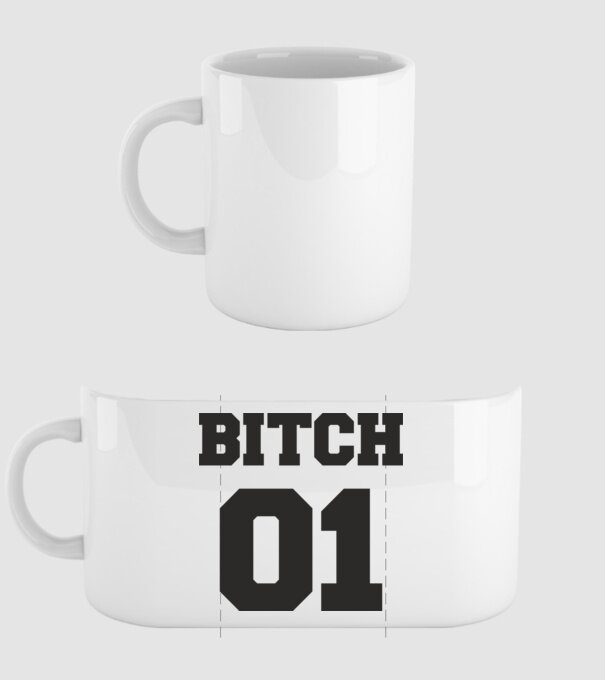 Bitch 01 model alb pe tricou
