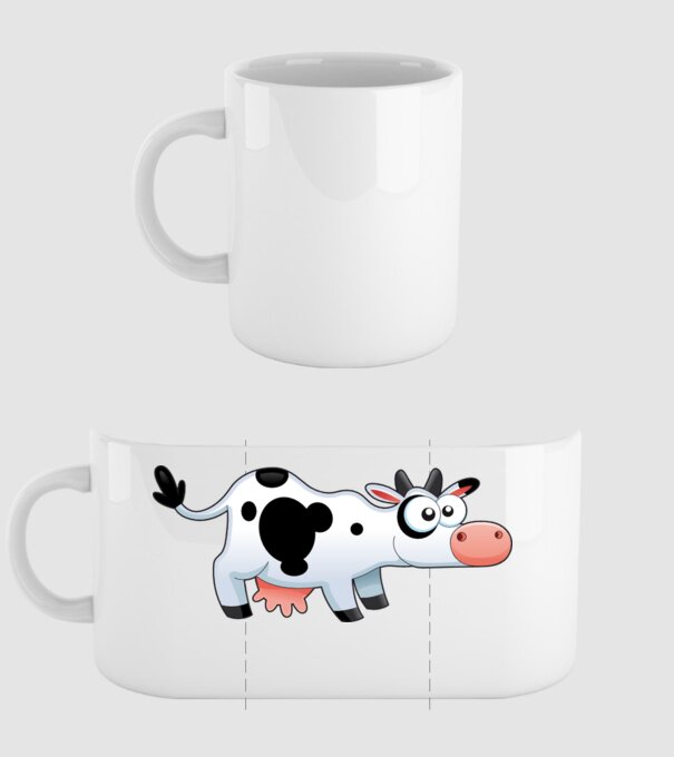 Cow model alb pe tricou