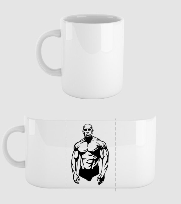 bodybuilding model alb pe tricou