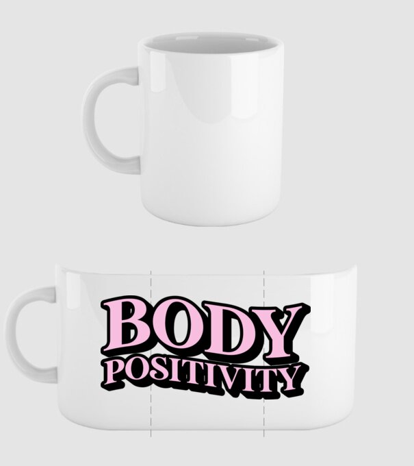 BodyPositivity model alb pe tricou