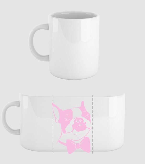 Boston Terrier model alb pe tricou