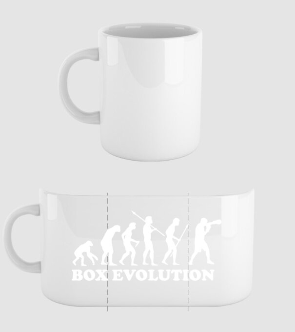 Box evolution model alb pe tricou