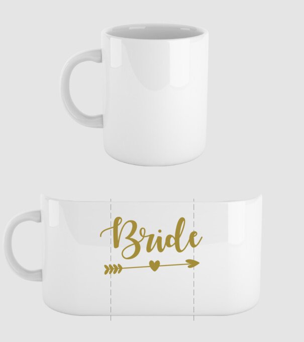 Bride model alb pe tricou