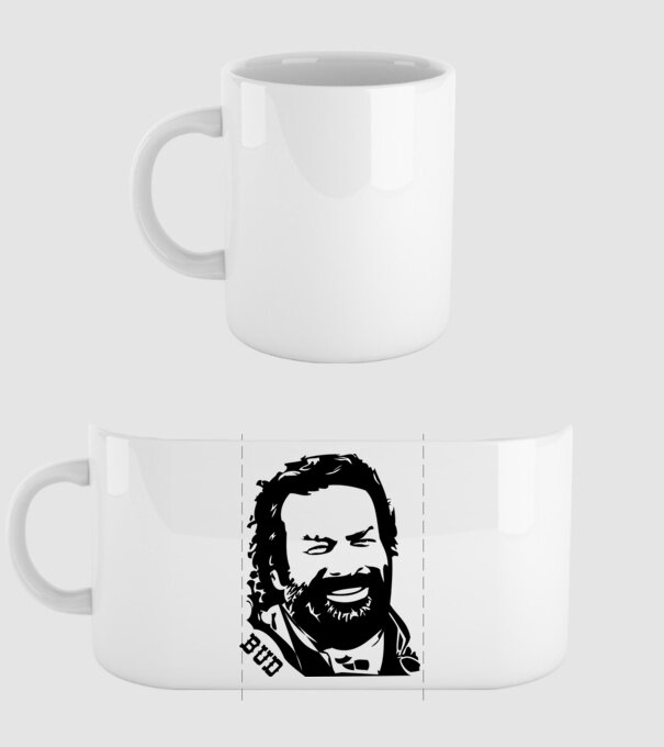Față Bud Spencer model alb pe tricou
