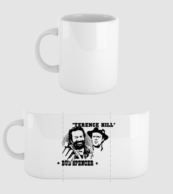 Bud Spencer Terence Hill model alb pe tricou