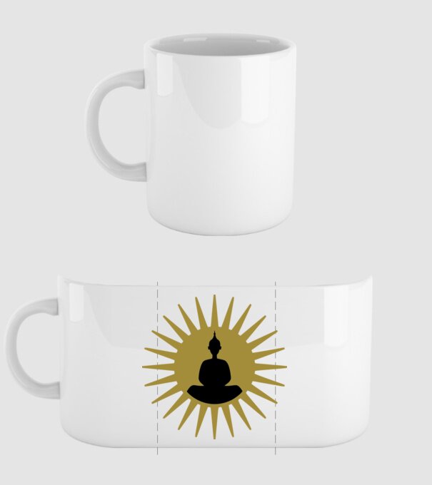 buddha star model alb pe tricou