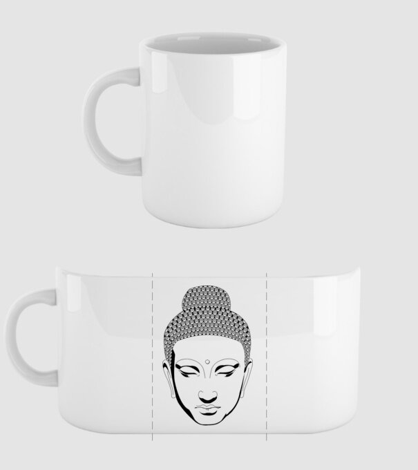 buddhas head model alb pe tricou