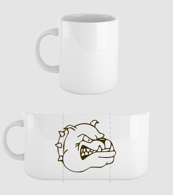 Bulldog model alb pe tricou