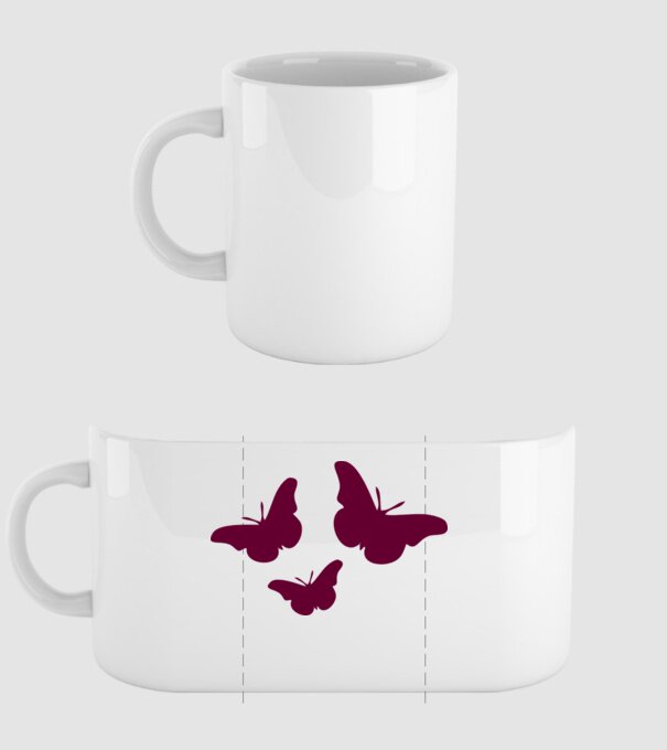 Butterflies model alb pe tricou