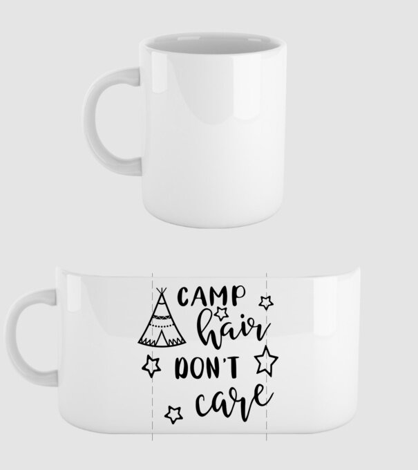 Camp hair teepee model alb pe tricou