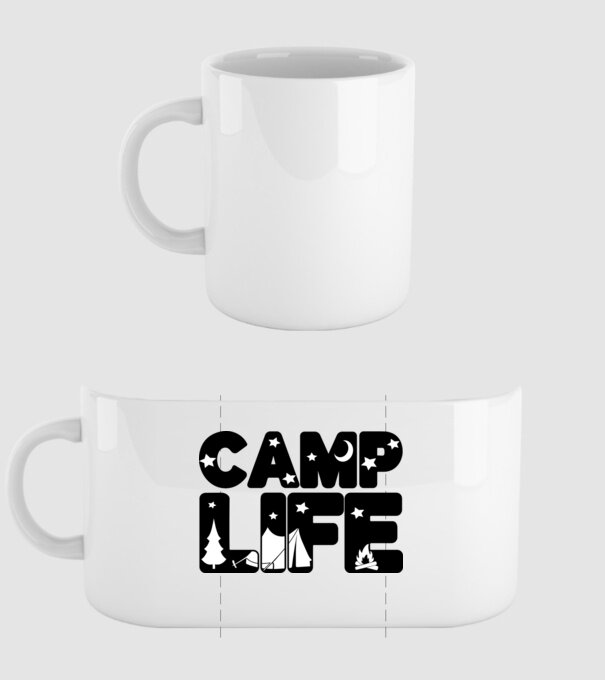 Camp life 2c model alb pe tricou