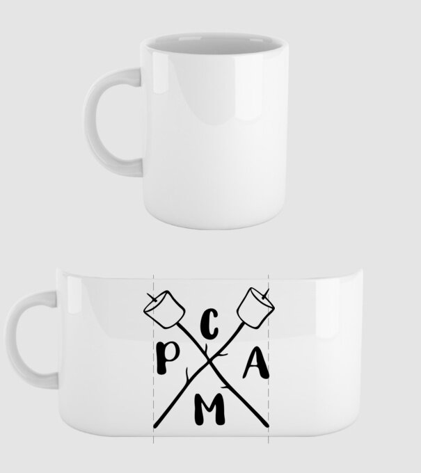 Camp marshmallow model alb pe tricou