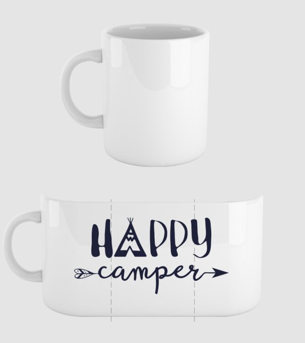 Camper tepee model alb pe tricou