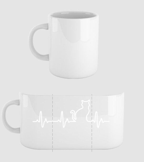 cat ekg model alb pe tricou