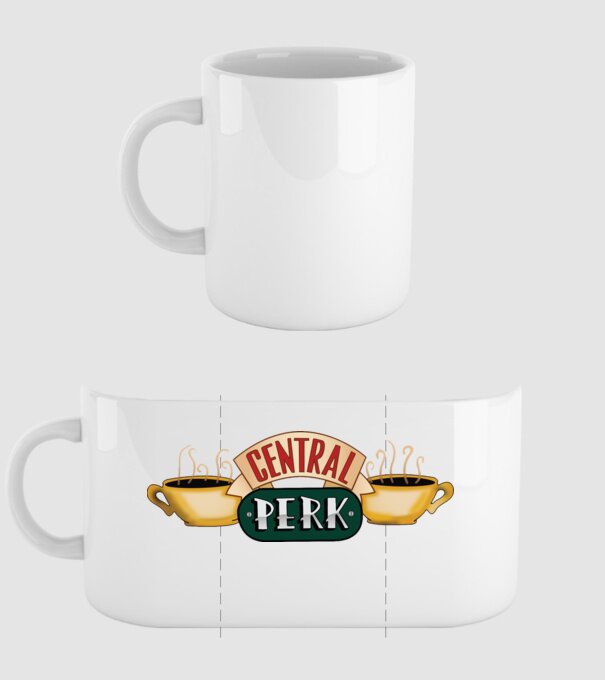 Central perk model alb pe tricou