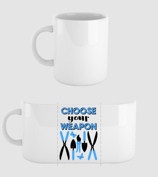 Choose your weapon model alb pe tricou