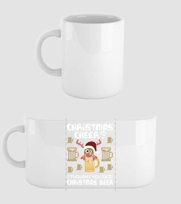 Christmas beer pulovăr urât model alb pe tricou