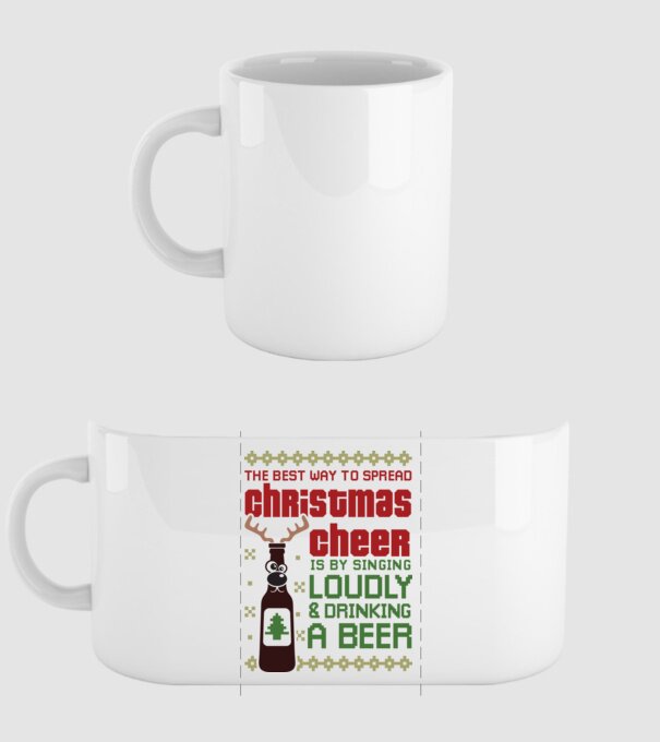 Christmas cheer beer pulovăr urât model alb pe tricou