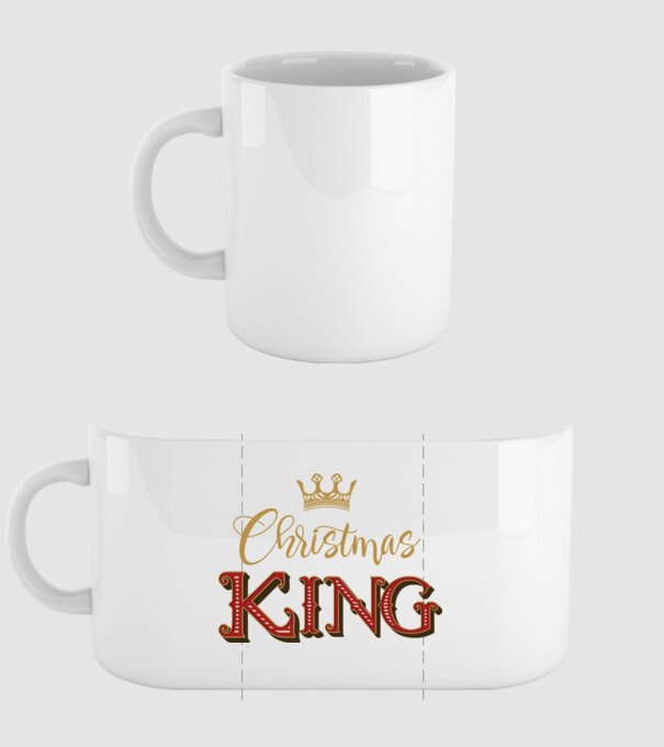Christmas King model alb pe tricou