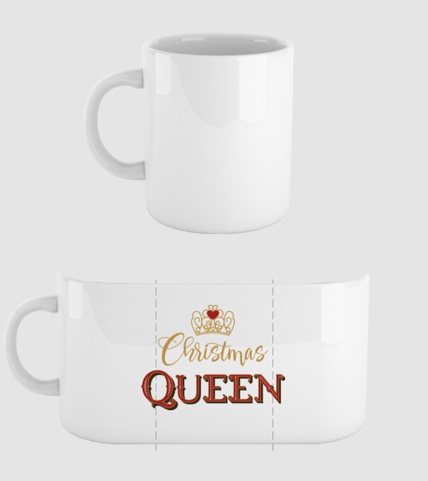 Christmas Queen model alb pe tricou
