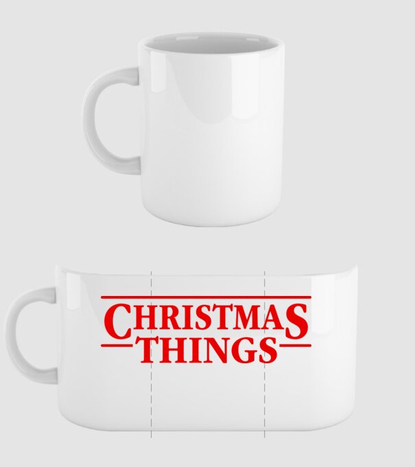 Christmas Things model alb pe tricou
