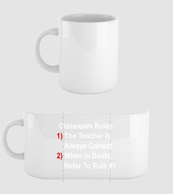 Classroom rules model alb pe tricou