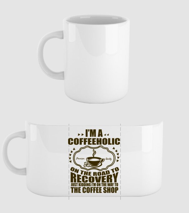 Coffeholic model alb pe tricou