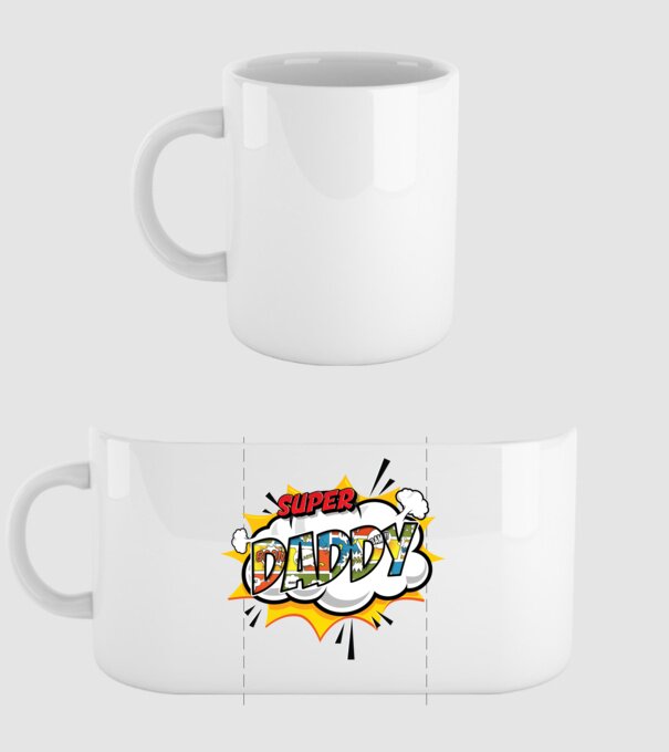 Comic Daddy model alb pe tricou
