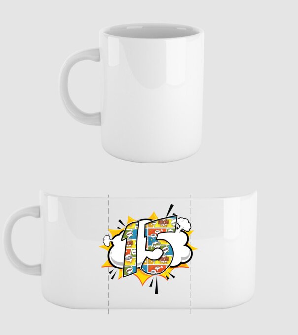 Birthday Comic Number 15 model alb pe tricou