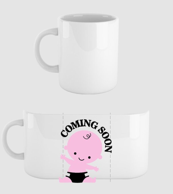 Coming soon baby model alb pe tricou