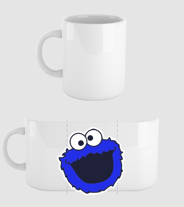 Cookie Monster Face model alb pe tricou