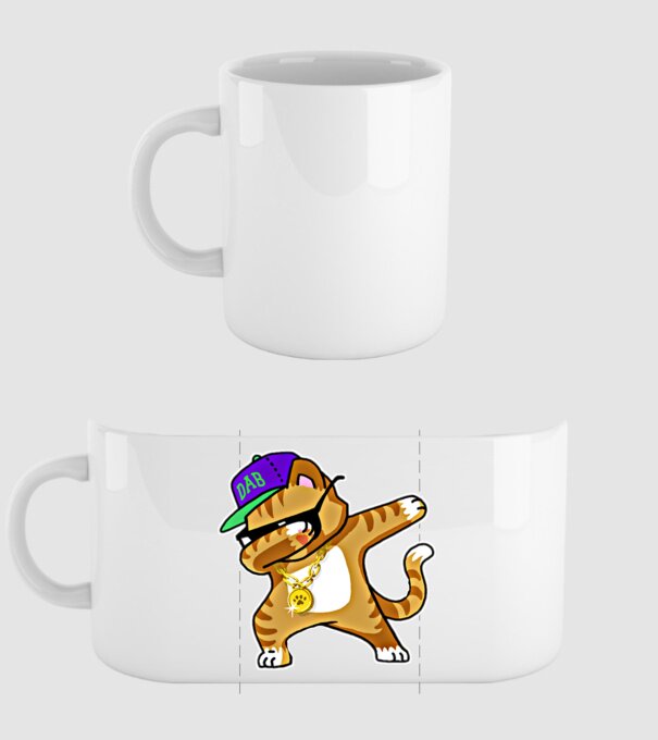 Cool Cat DAB model alb pe tricou