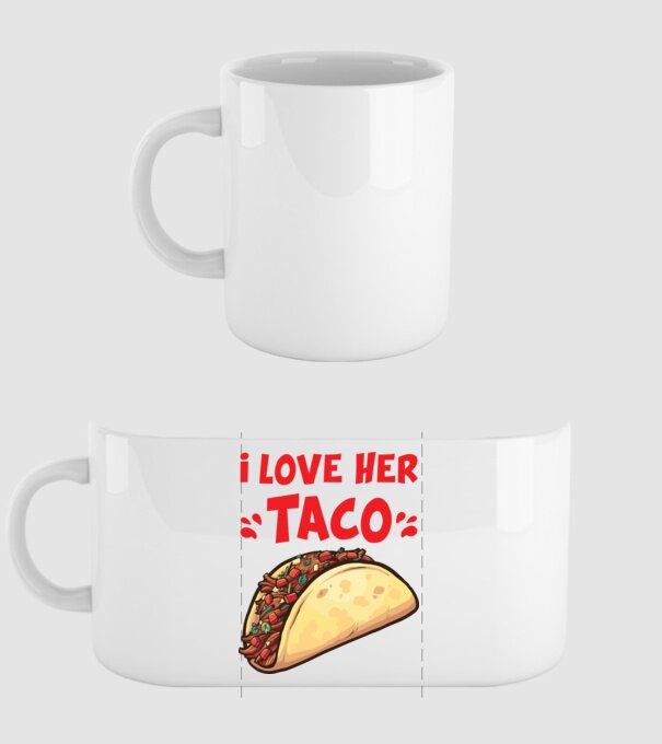 Couple TACO model alb pe tricou