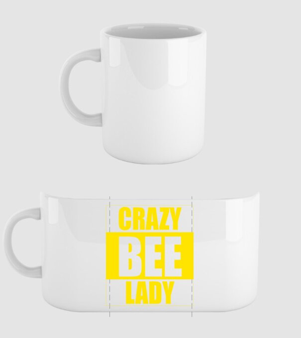 Crazy bee lady model alb pe tricou