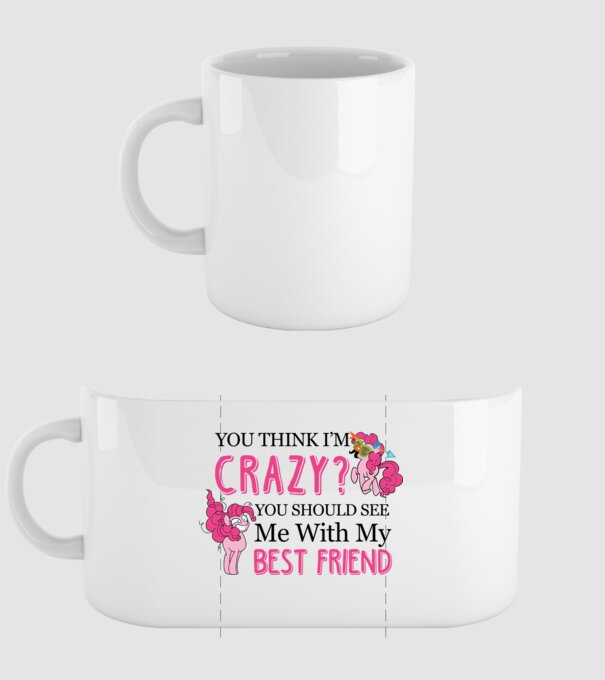 Crazy Friend Unicorn model alb pe tricou