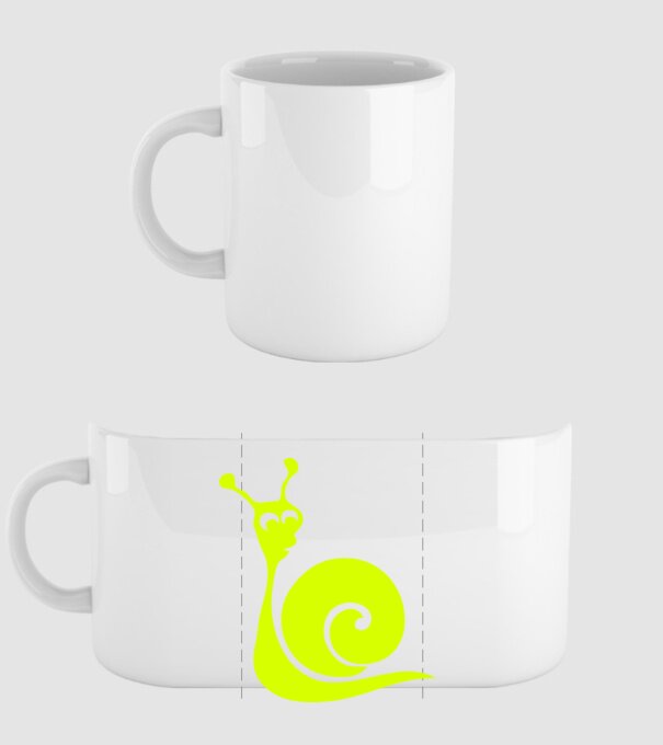 Snail model alb pe tricou