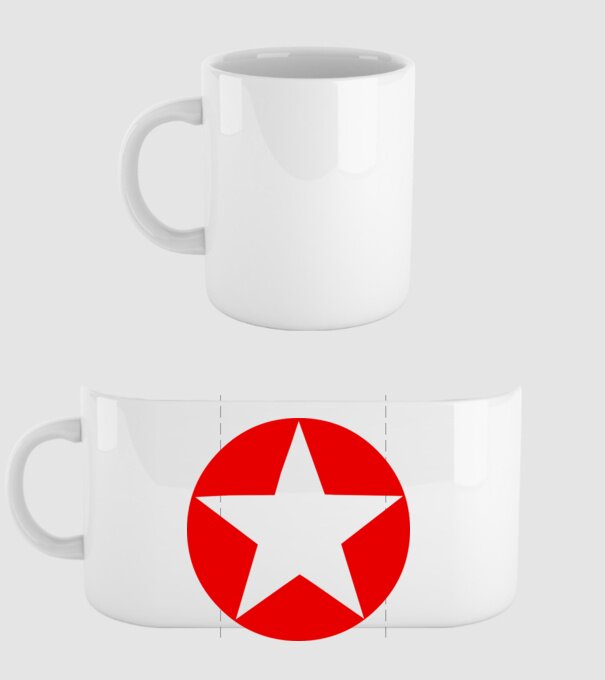 stea model alb pe tricou