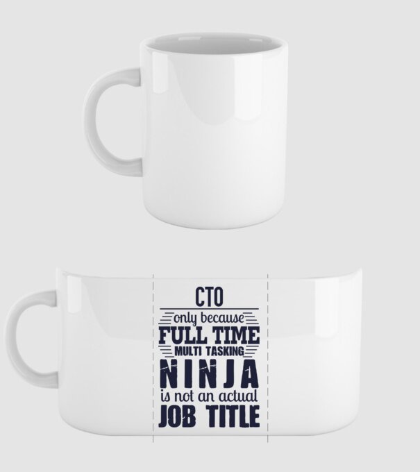 CTO-full time ninja model alb pe tricou