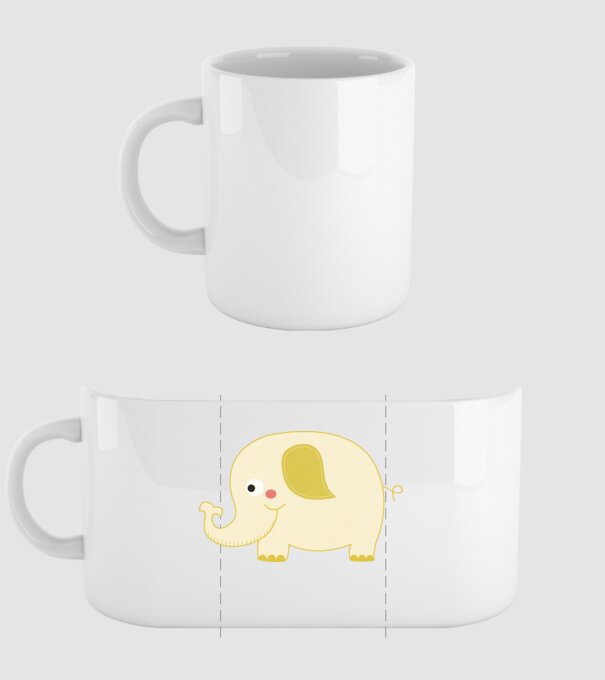 Cute elephant model alb pe tricou