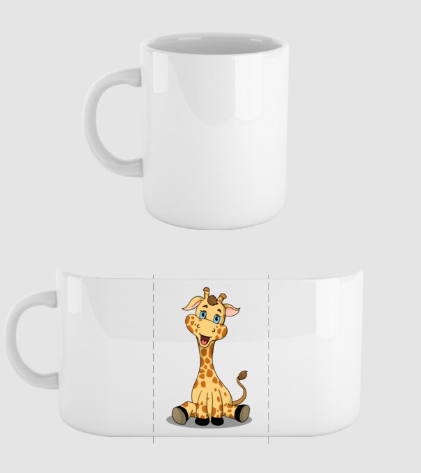 Cute giraffe model alb pe tricou