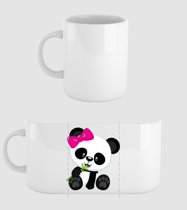 cute panda girl model alb pe tricou