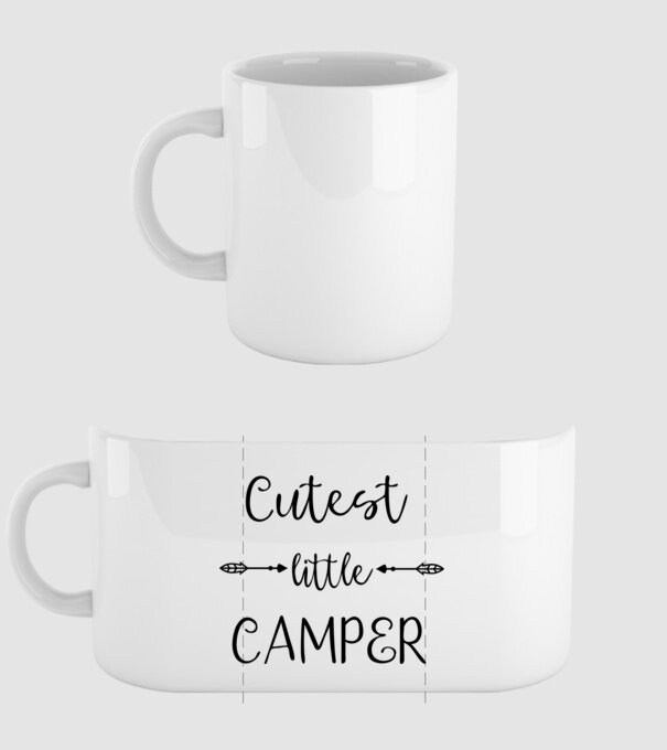 Cutest little camper model alb pe tricou