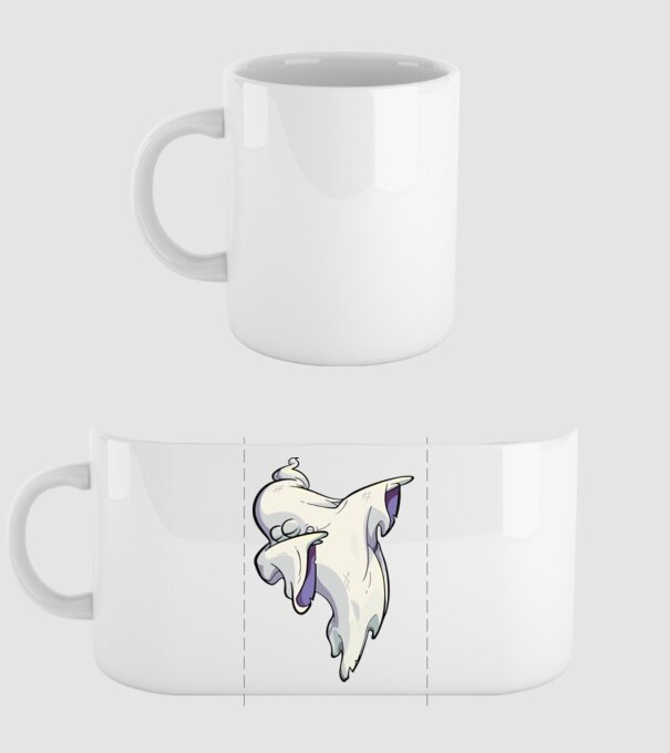 Dab ghost model alb pe tricou