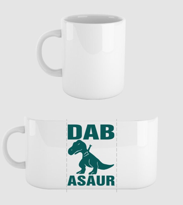 Dabasaur model alb pe tricou