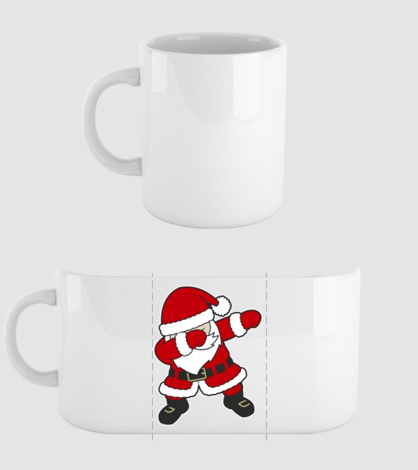 Dabbing Santa model alb pe tricou