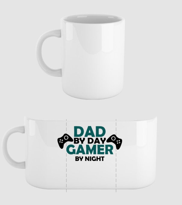 Dad by day gamer by night model alb pe tricou