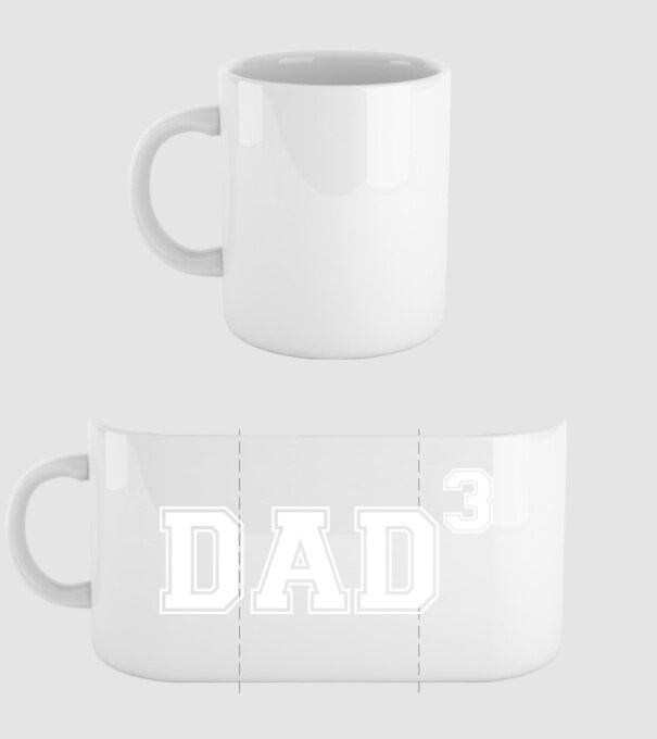 Dad for three model alb pe tricou