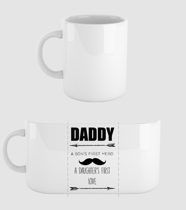 Daddy, a sons first hero, a daughters first love model alb pe tricou
