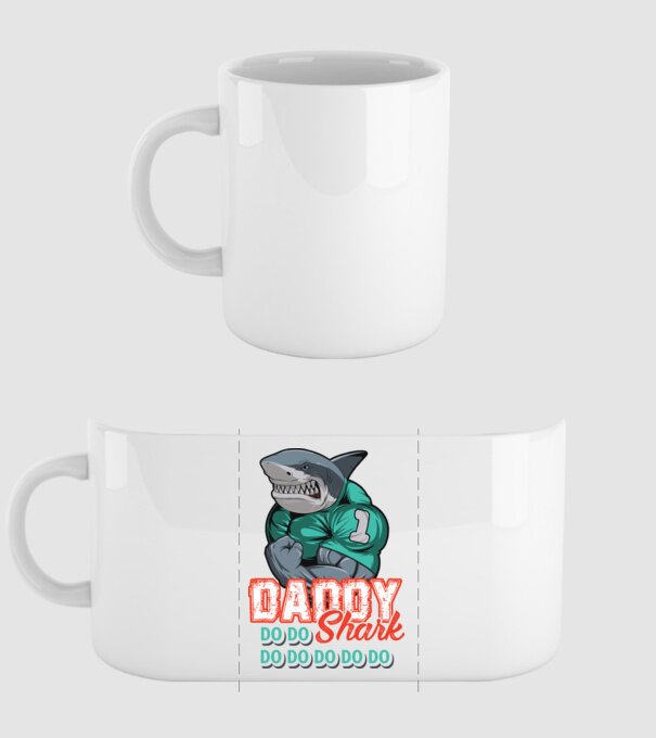 Daddy Shark do do do do model alb pe tricou