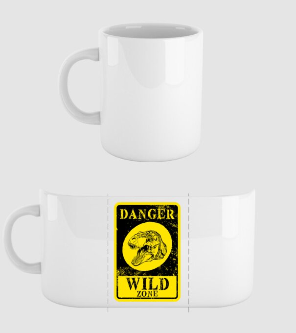Danger wild zone model alb pe tricou